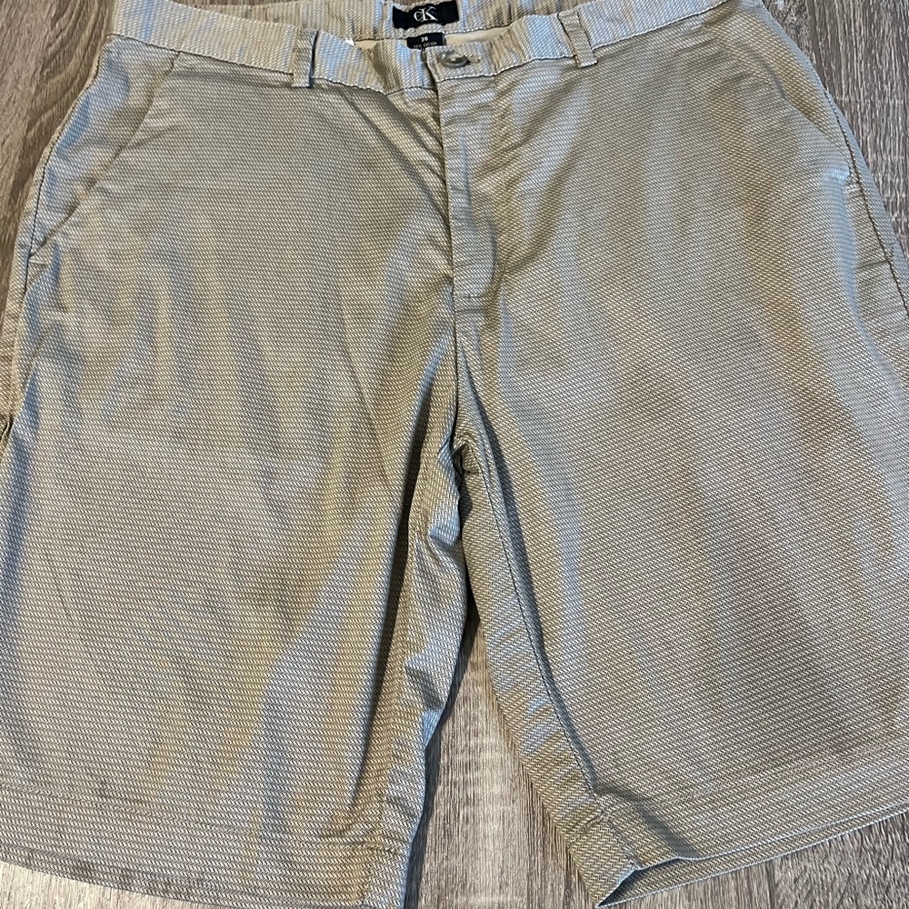 Calvin Klein Men's Light Khaki Flat-Front Shorts